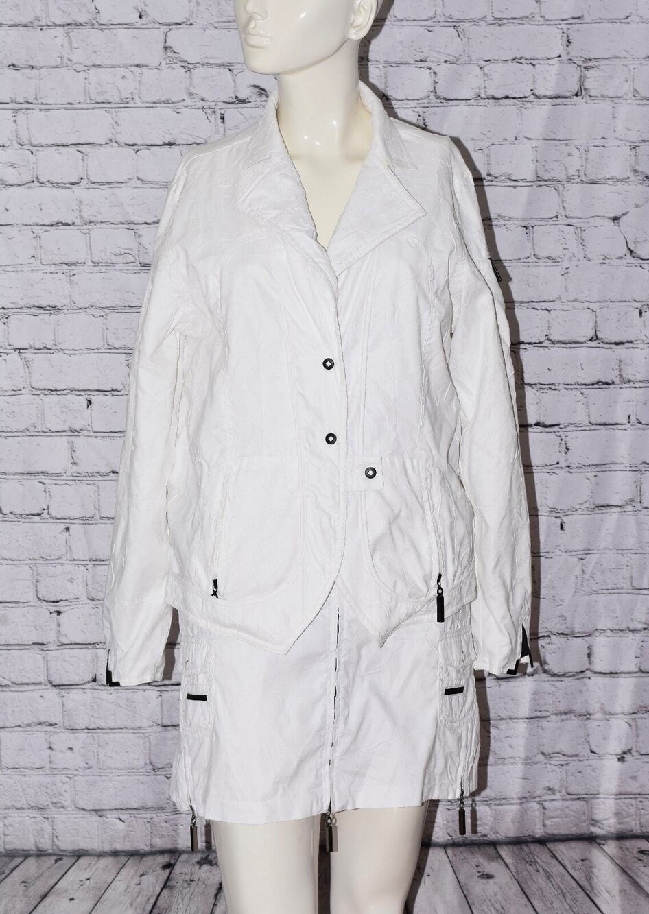 JAMIE SADOCK Tee Time Wrinkle in Time White Jacket & Skirt Skort Golf Set Sz 12